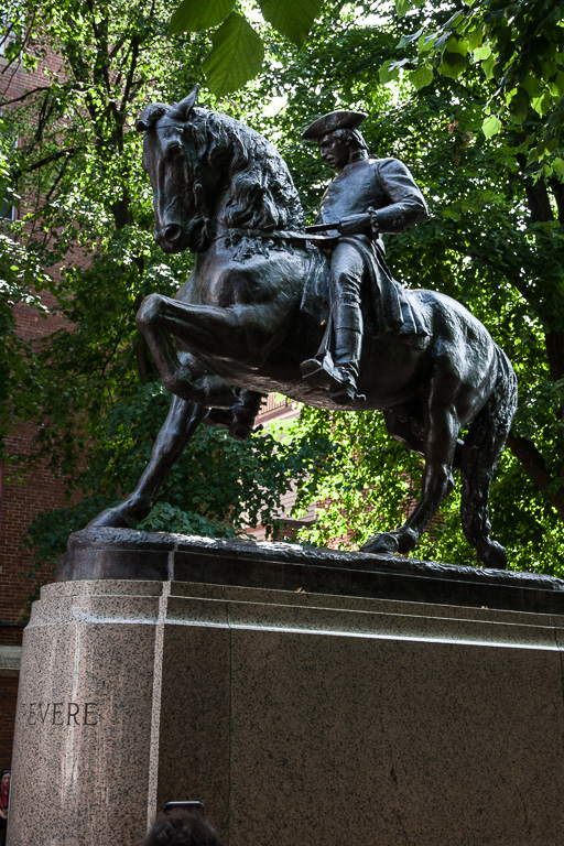 Paul Revere facing the wrong direction so the horse's rump isn't facing a church