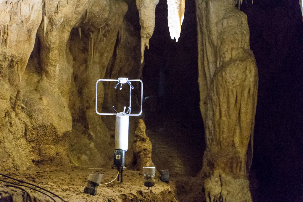 Air sensors used to ensure that the caves are not being damaged